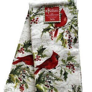 Kay Dee Designs 2 Pc. Kitchen Towel Set Dual Purpose Christmas Winter Cardinals